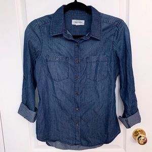 Thin Denim Button Up Top